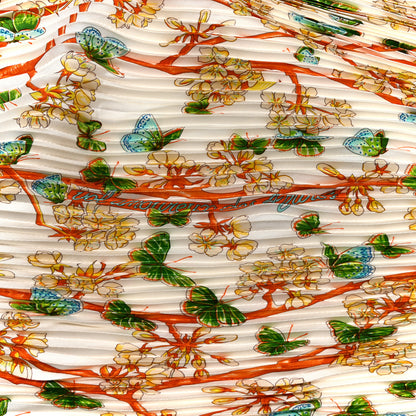 Hermes Silk Vol Amoureux des Azures Plisse Scarf 90 3 of 4