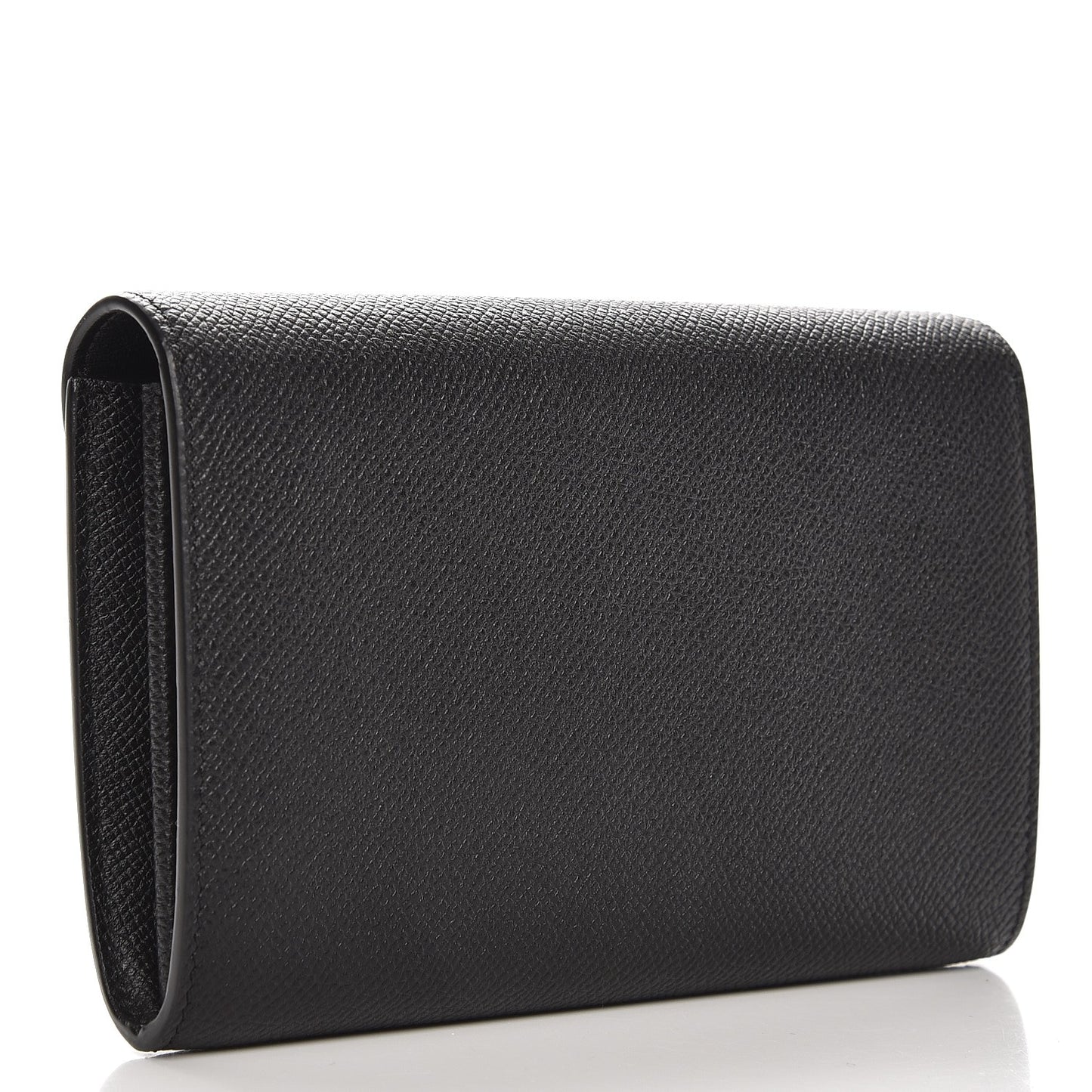 Grained Calfskin Medium Trotteur Multifunction Flap Wallet Black