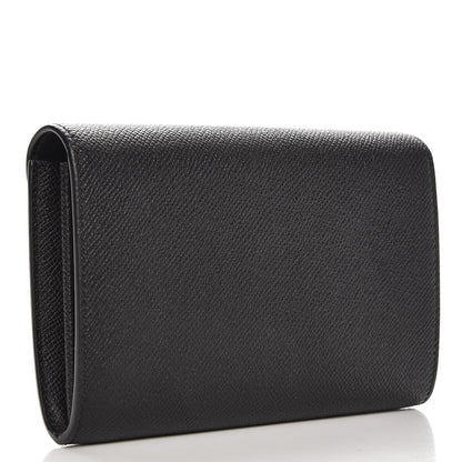 Celine Grained Calfskin Medium Trotteur Multifunction Flap Wallet Black 3 of 6