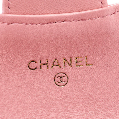 Chanel Lambskin Quilted Flap Card Holder Wallet Pink 6 of 8