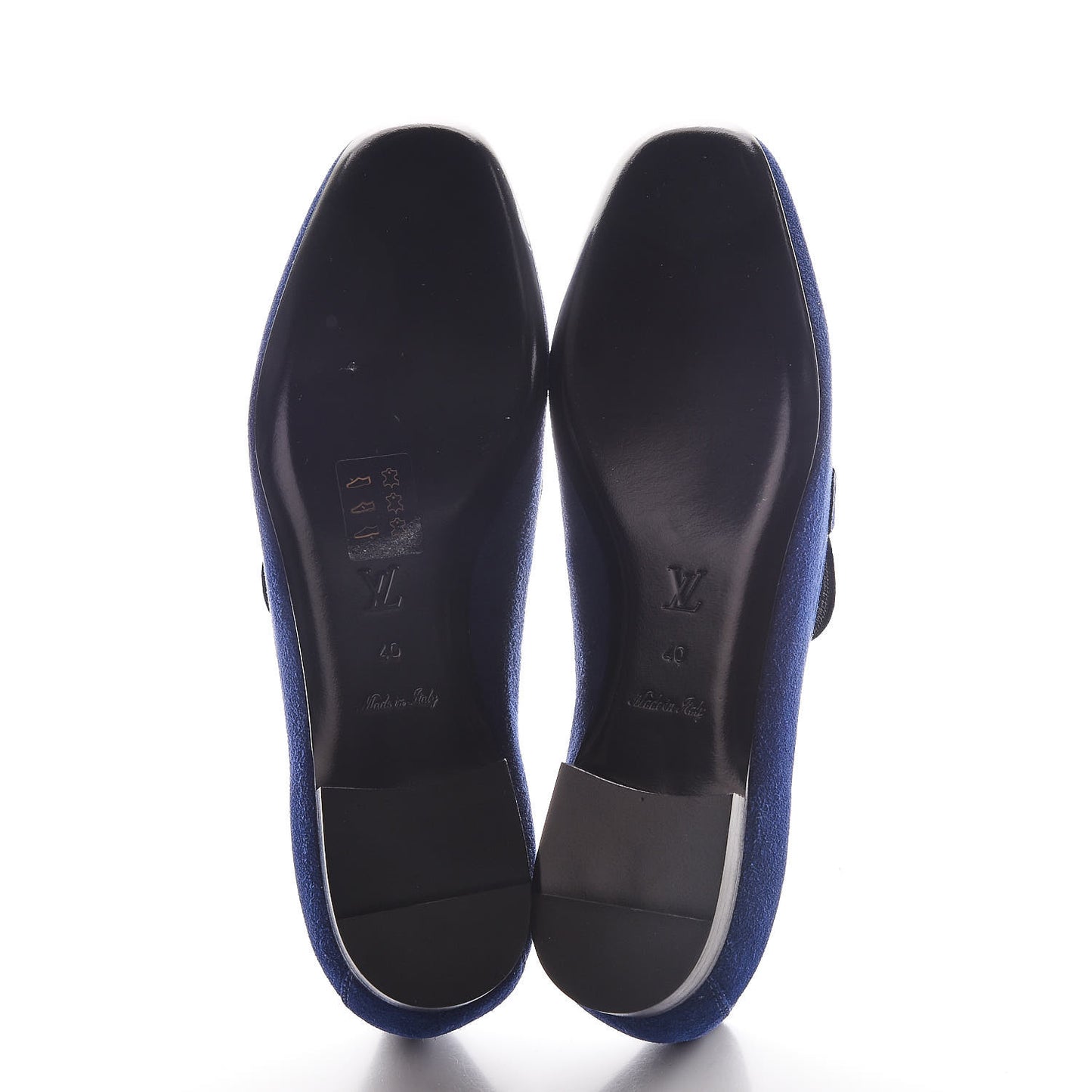 Suede Upper Case Flat Loafers 40 Marine