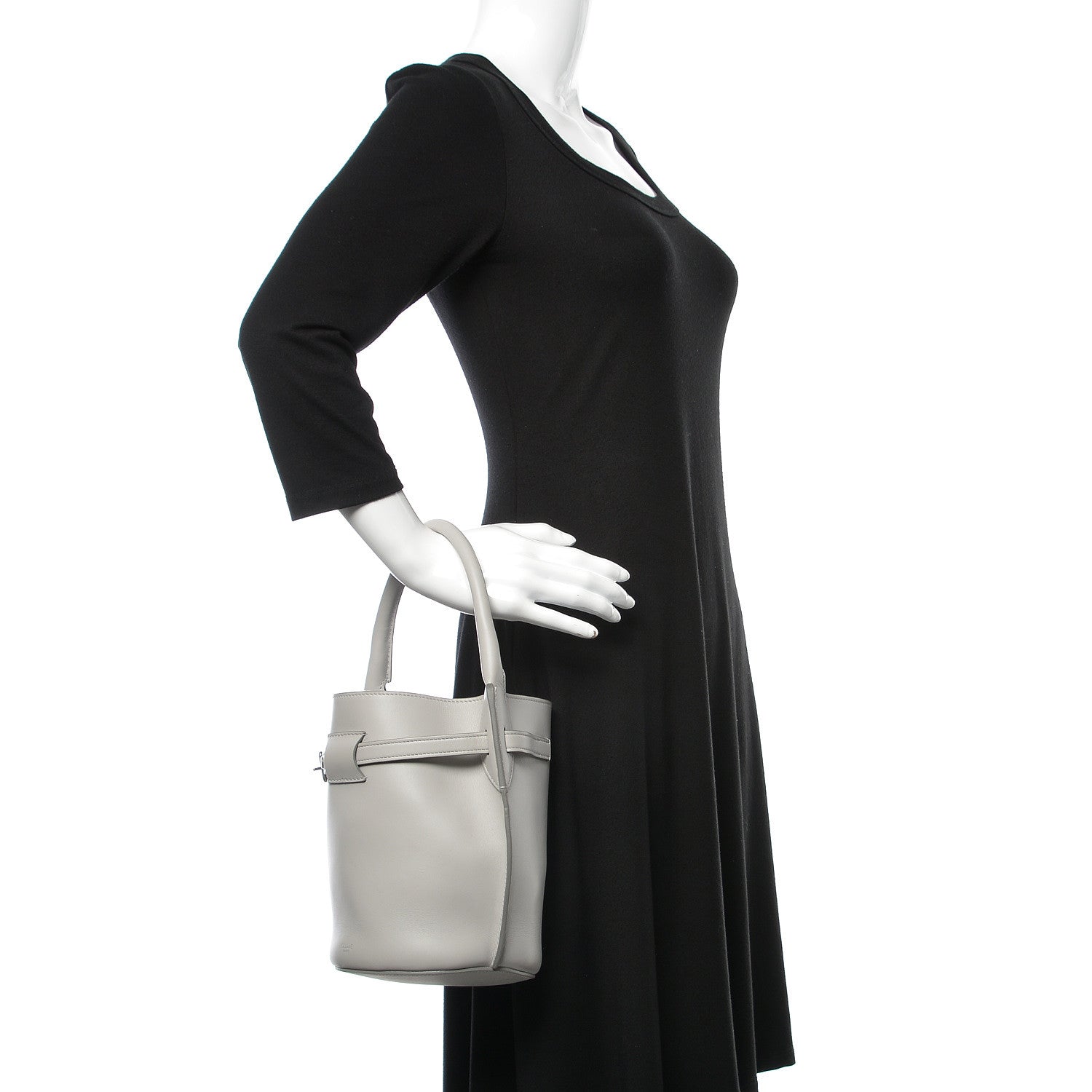 Celine Smooth Calfskin Nano Big Bag Bucket Light Grey 3 of 10