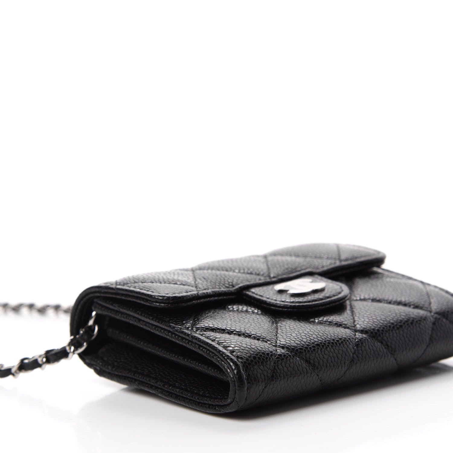 Chanel Caviar Quilted Flap Card Holder On Chain Black 6 of 12