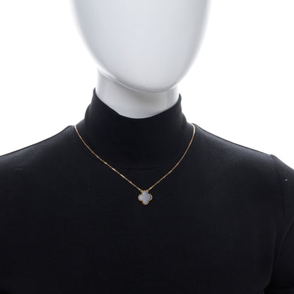 Van Cleef & Arpels 18K Yellow Gold Black Onyx Vintage Alhambra Pendant Necklace 2 of 6