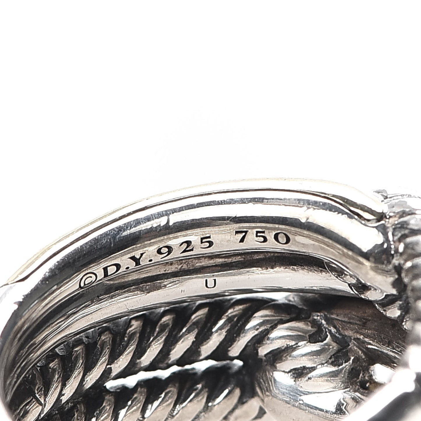 Sterling Silver Yellow Gold Double Loop Labyrinth Ring 51 5.75