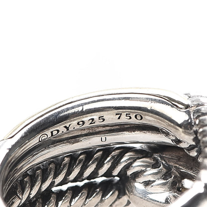 David Yurman Sterling Silver Yellow Gold Double Loop Labyrinth Ring 51 5.75 4 of 4