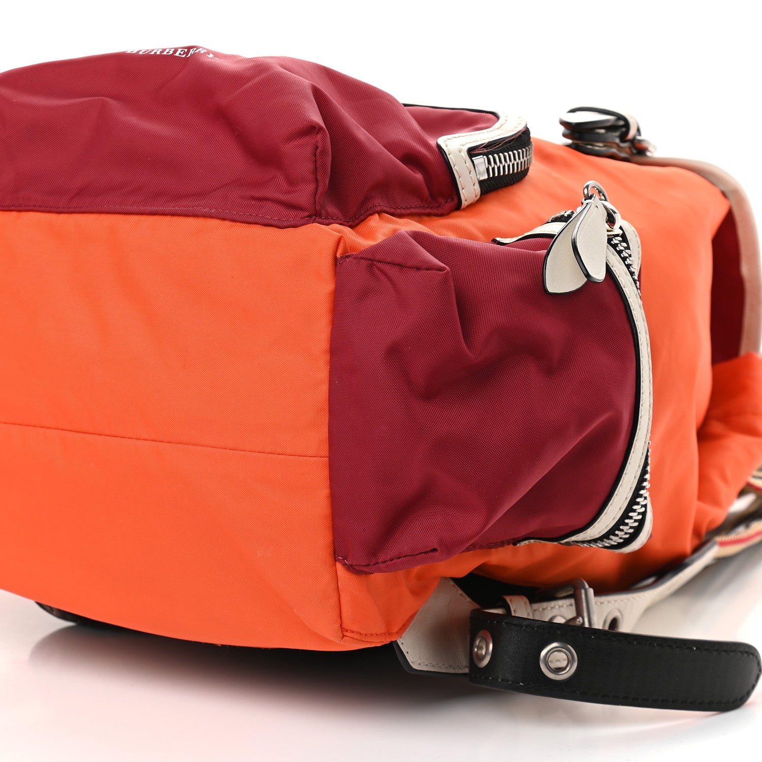 Burberry Nylon Medium Colorblock Rucksack Backpack Orange Red Parade 6 of 9