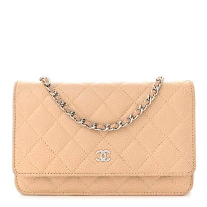 Chanel Caviar Quilted Wallet on Chain WOC Beige 1 of 18