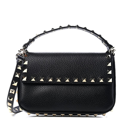 Valentino Garavani Grainy Calfskin Rockstud Crossbody Pouch Black 1 of 4