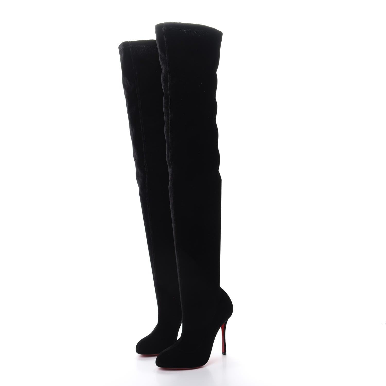 Christian Louboutin Velvet Classe 100 Stretch Over The Knee Boots 37 Black 3 of 9