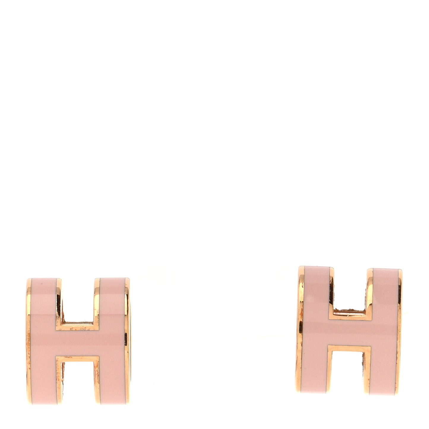 Rose Gold Lacquered Mini Pop H Earrings Rose Dragee