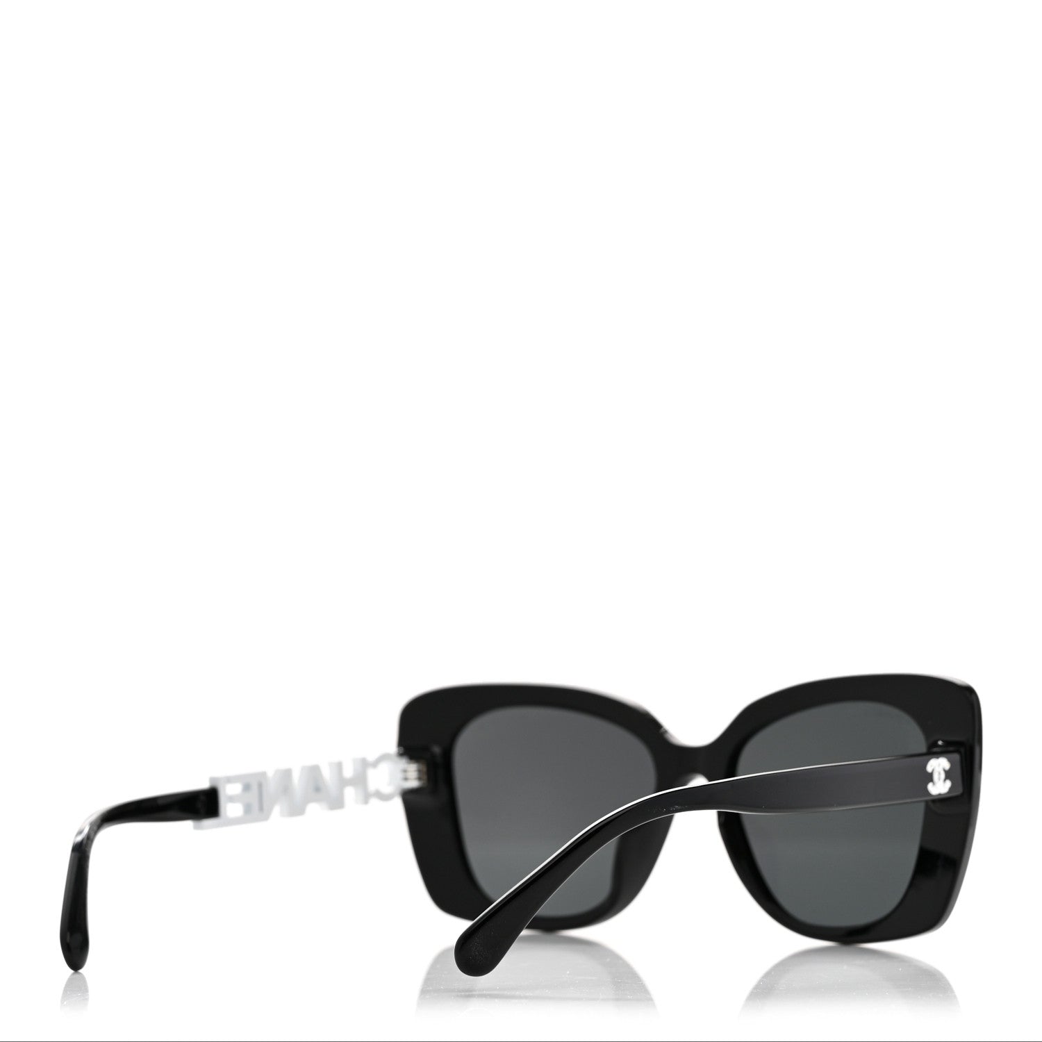 Chanel Acetate Strass Square Sunglasses 5422-B-A Black White 4 of 7