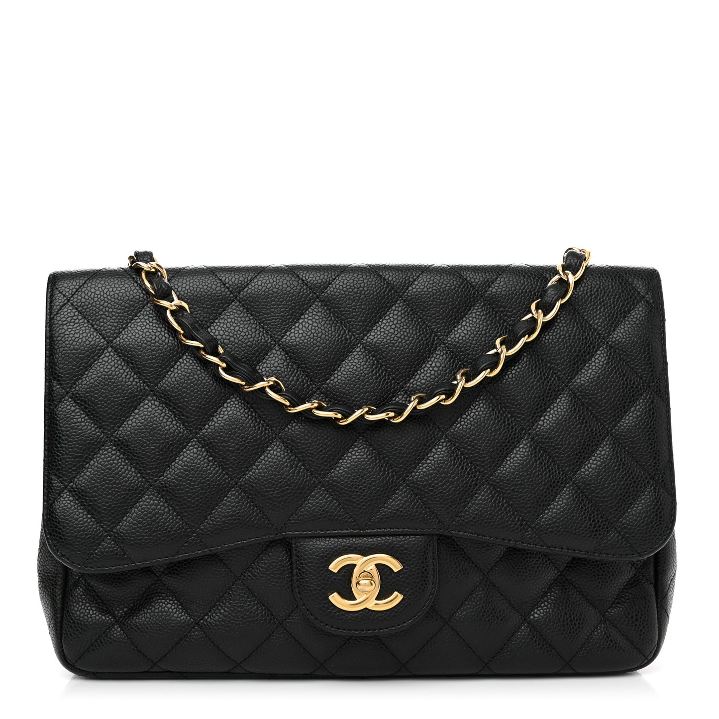 Caviar Quilted Jumbo Single Flap Black