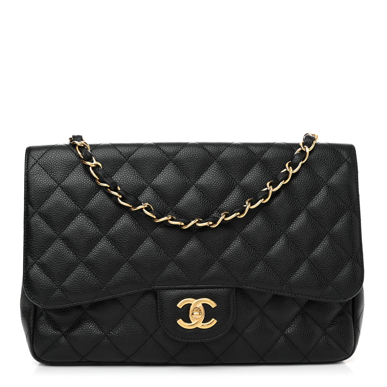 Chanel Caviar Quilted Jumbo Single Flap Black 1 of 13