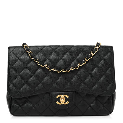 Chanel Caviar Quilted Jumbo Single Flap Black 1 of 13