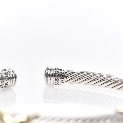 David Yurman Sterling Silver 14K Yellow Gold 5mm Double X Cable Bracelet 3 of 3