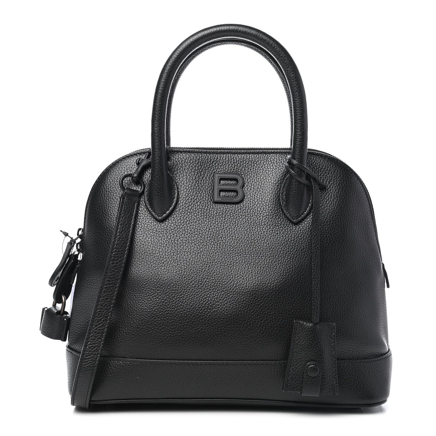 Supple Calfskin Rivet Small Ville Top Handle Bag Black