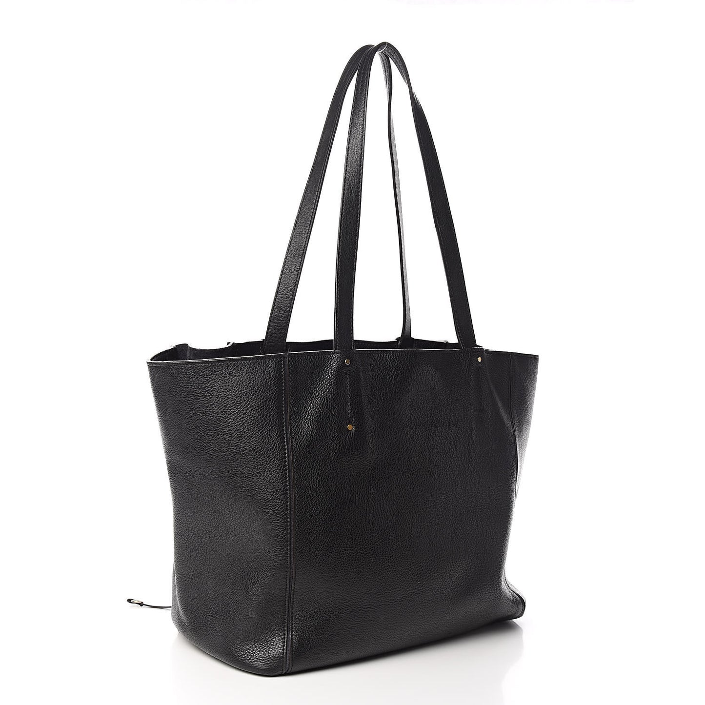 Smooth Calfskin Medium Milo Shopping Tote Black