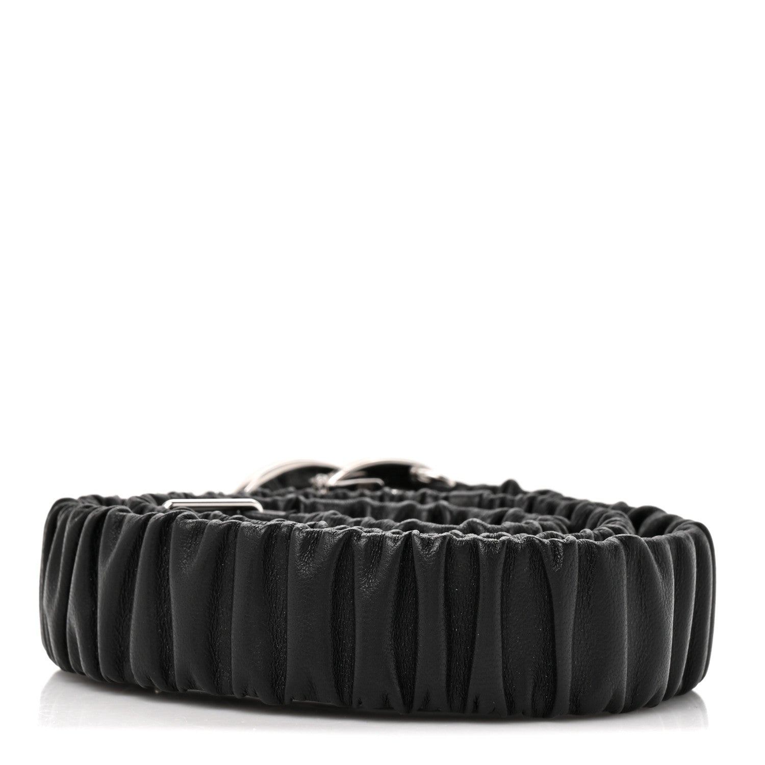 Chanel Lambskin Ruched Crystal Pearl CC Belt 70 28 Black 2 of 3