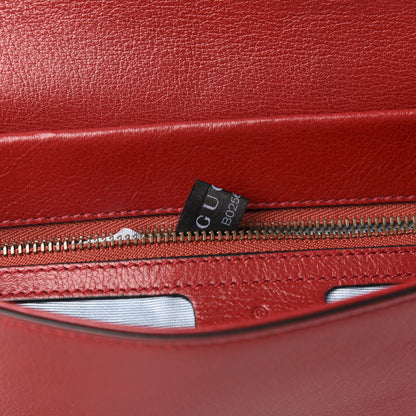 Gucci Calfskin Diagonal GG Medium Thiara Double Envelope Shoulder Bag Black Red 9 of 12