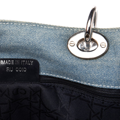 Christian Dior Denim Cannage Large Lady Dior Light Blue 9 of 12