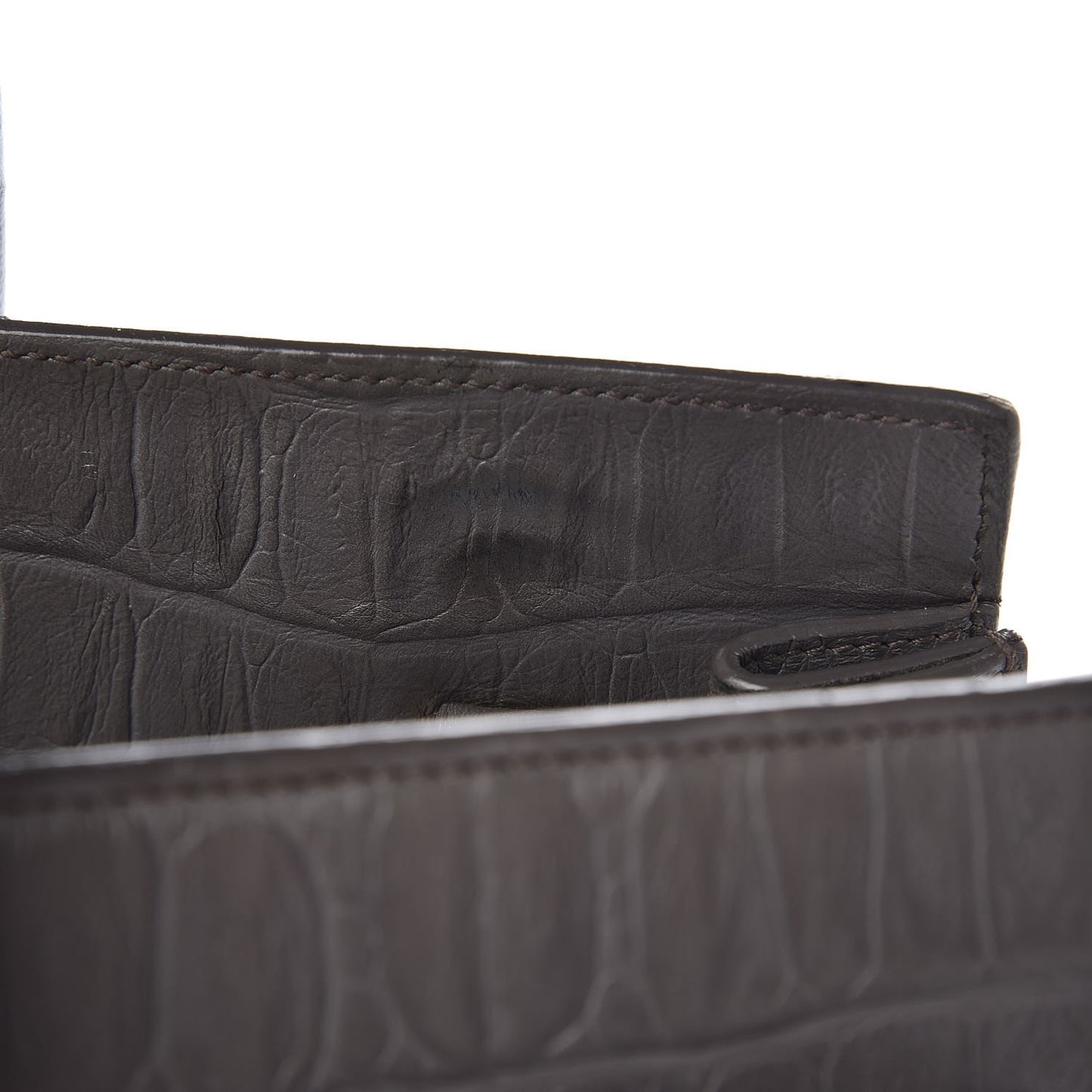 Calfskin Crocodile Embossed Small Sac De Jour Earth