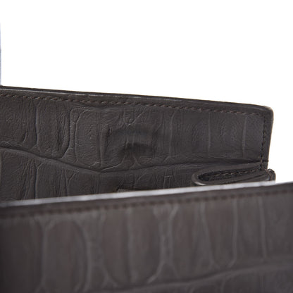 Saint Laurent Calfskin Crocodile Embossed Small Sac De Jour Earth 11 of 12