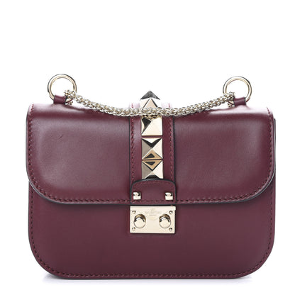 Valentino Garavani Vitello Small Glam Lock Rockstud Flap Rubin 1 of 13
