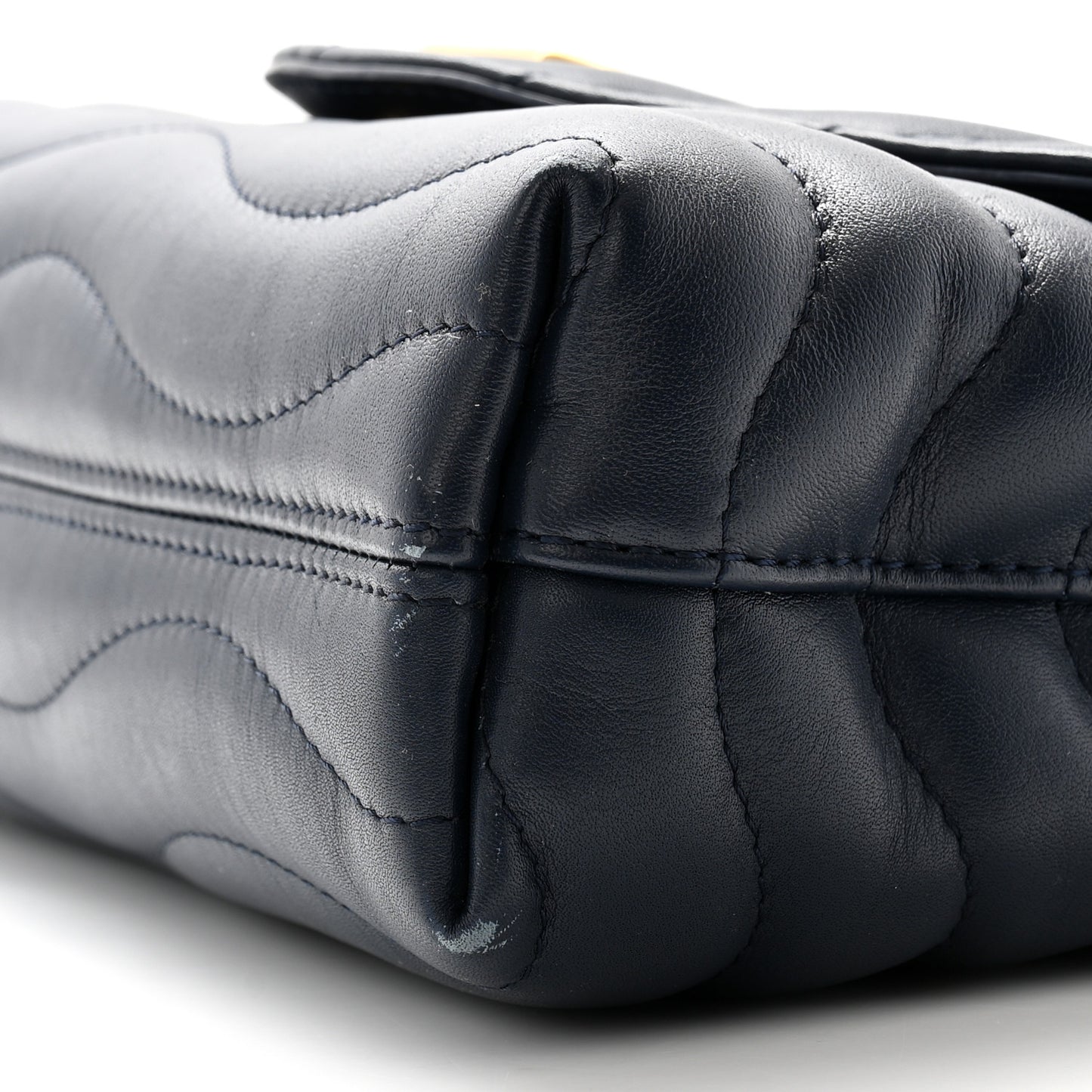 Calfskin LV New Wave Chain Bag Bleu Nuit
