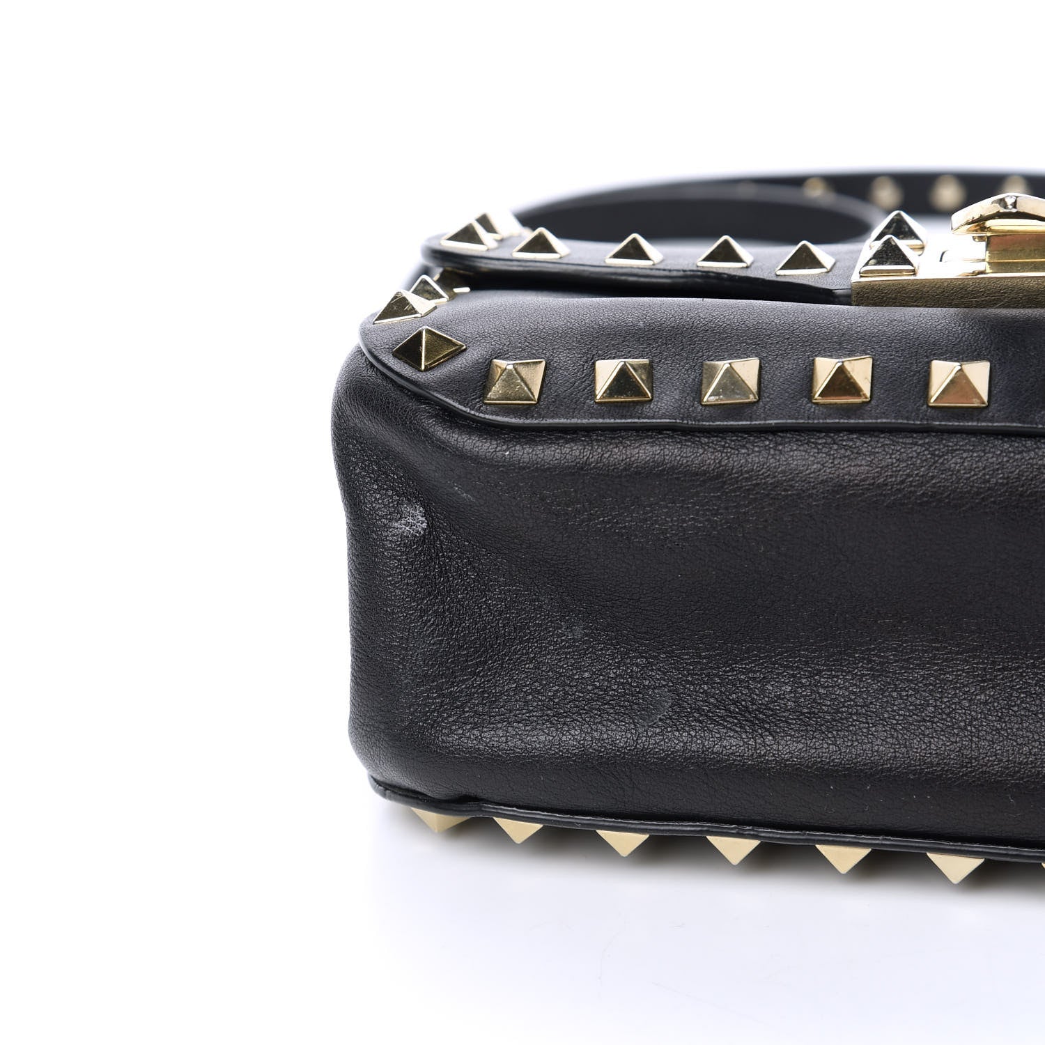 Valentino Garavani Vitello Mini Rockstud Flap Saddle Crossbody Bag Black 10 of 11