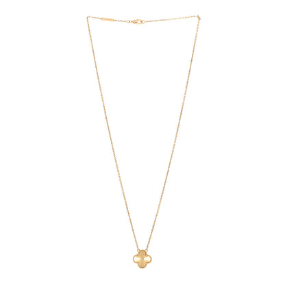 Van Cleef & Arpels 18K Yellow Gold Guilloche Vintage Alhambra Pendant Necklace 3 of 6