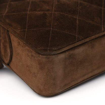 Chanel Suede Quilted Shoulder Bag Brown 9 of 17