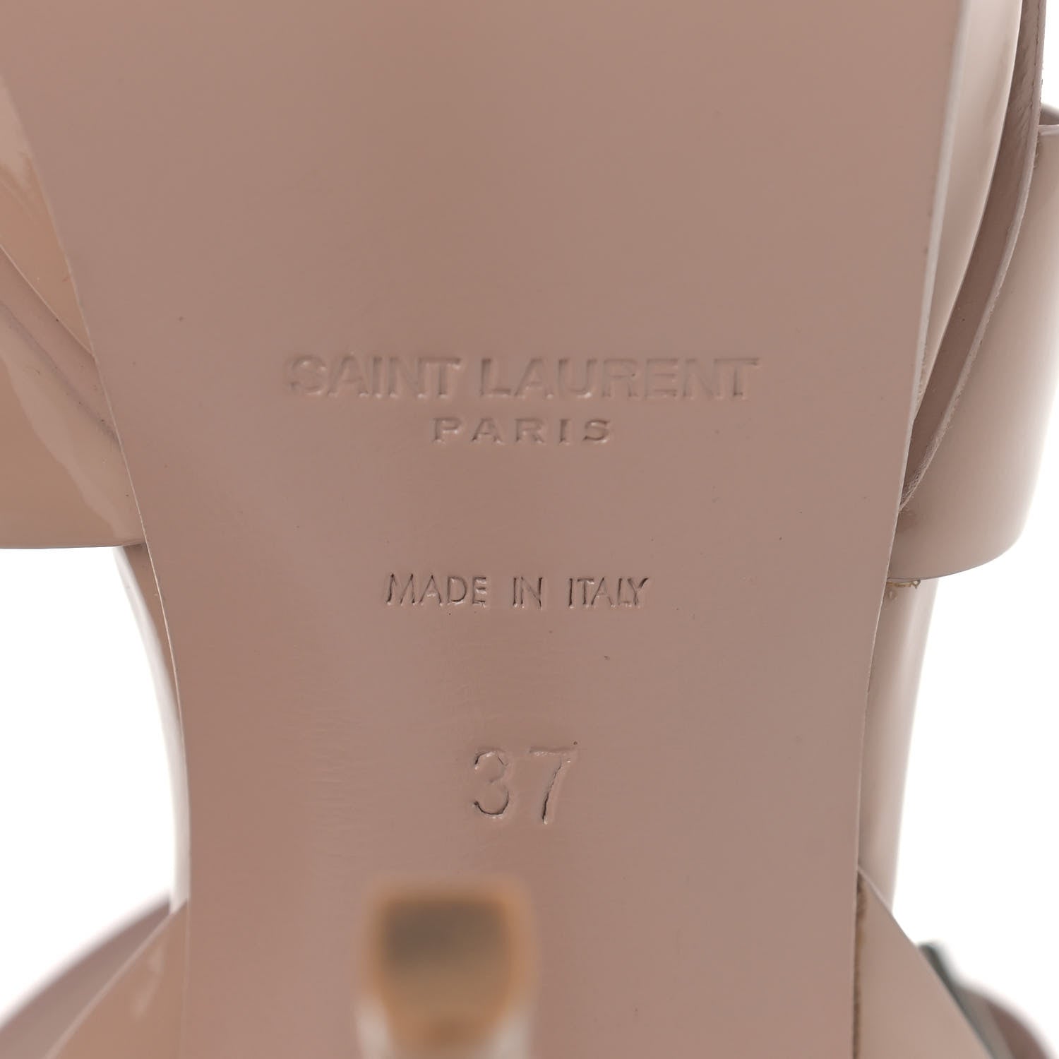 Saint Laurent Patent Tribute 105 Platform Sandals 37 Nude Powder 11 of 25