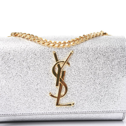 Saint Laurent Metallic Calfskin Small Classic Monogram Kate Satchel Pale Gold 8 of 8