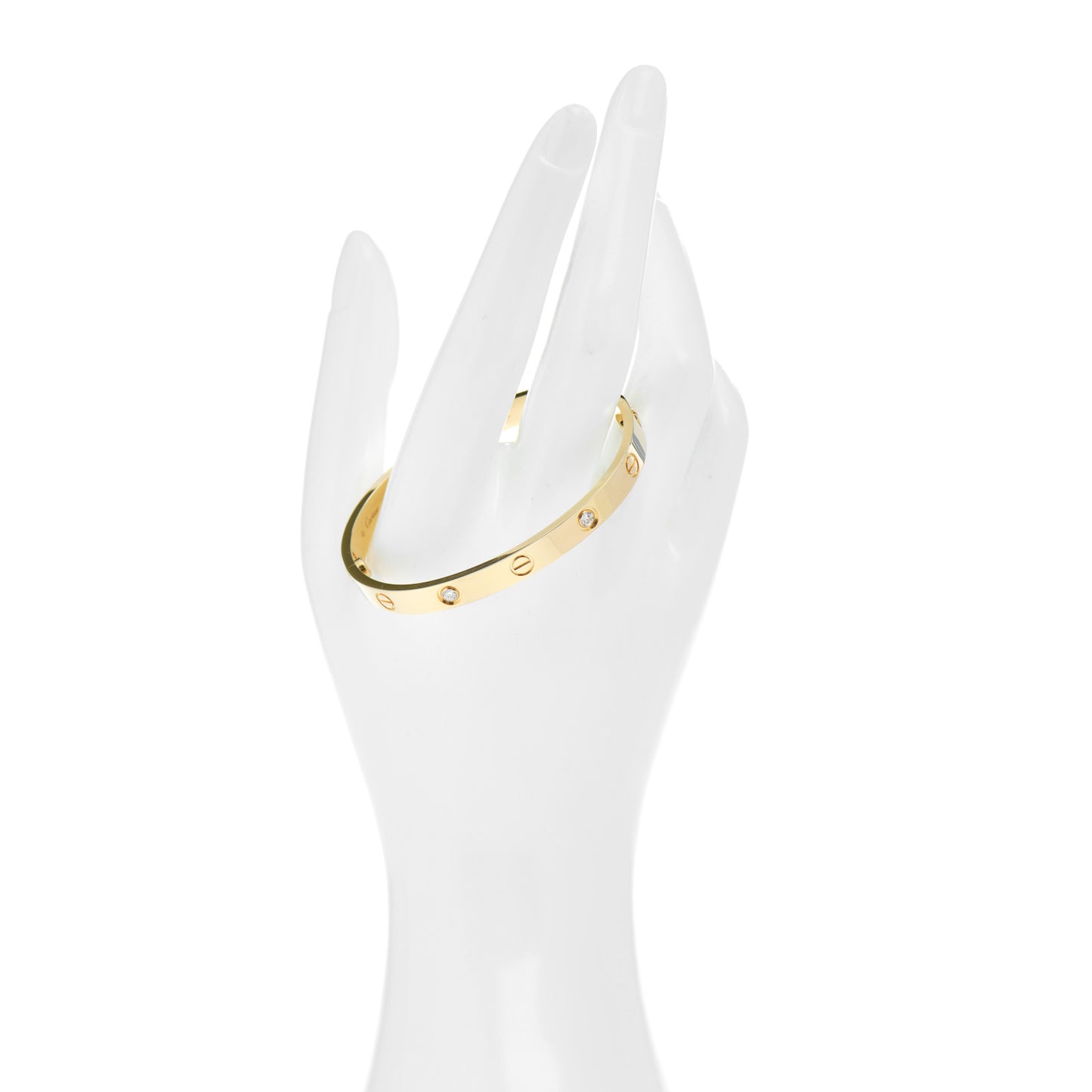 18K Yellow Gold 4 Diamond LOVE Bracelet 17