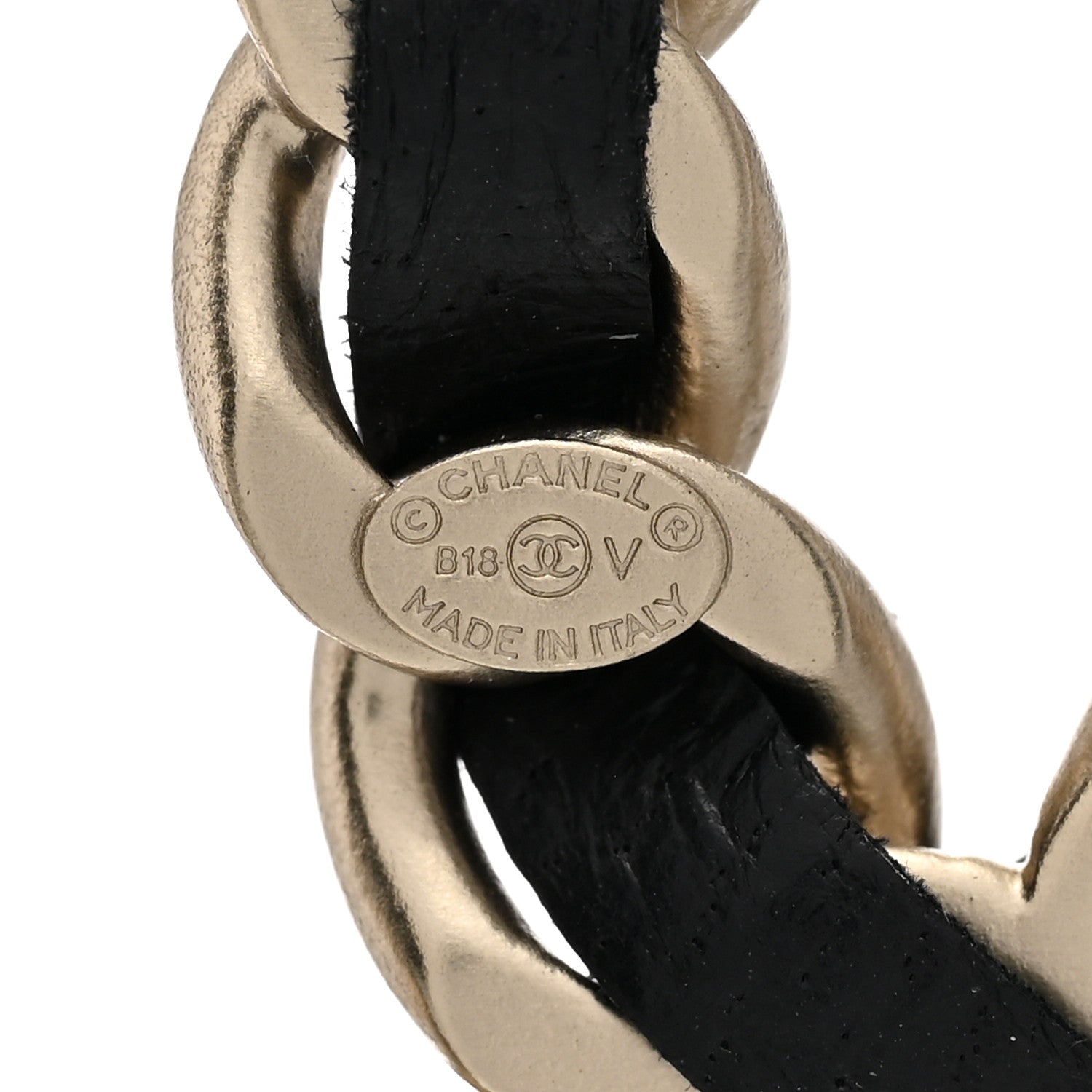 Chanel Lambskin Chain CC Brooch Black Gold 4 of 4
