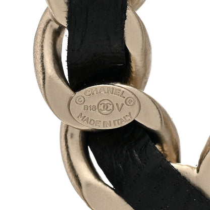 Chanel Lambskin Chain CC Brooch Black Gold 4 of 4