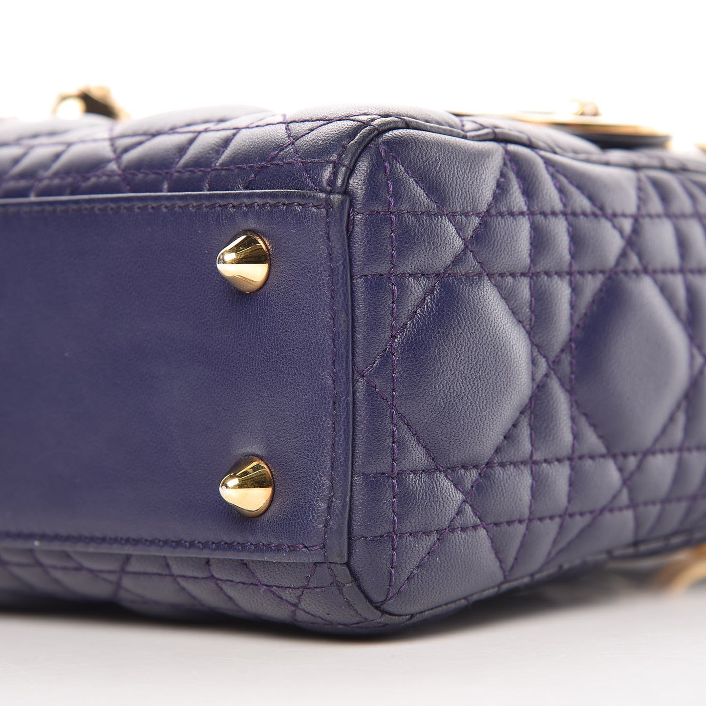 Lambskin Cannage Small Jeweled Owl Lady Dior Blue