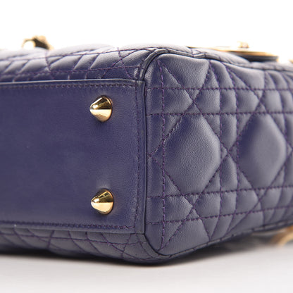 Christian Dior Lambskin Cannage Small Jeweled Owl Lady Dior Blue 10 of 11