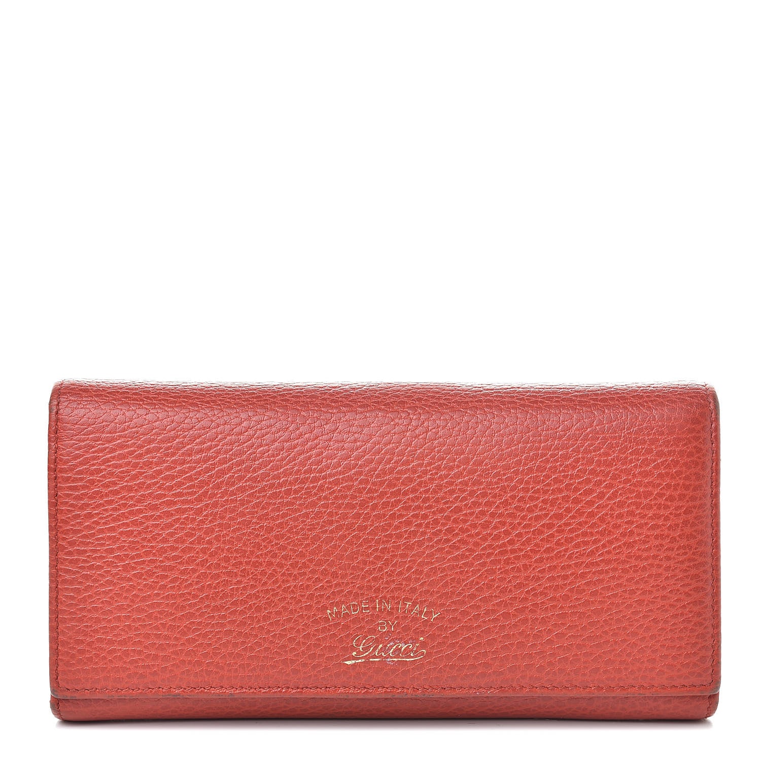 Gucci Pebbled Calfskin Continental Wallet Red 1 of 16