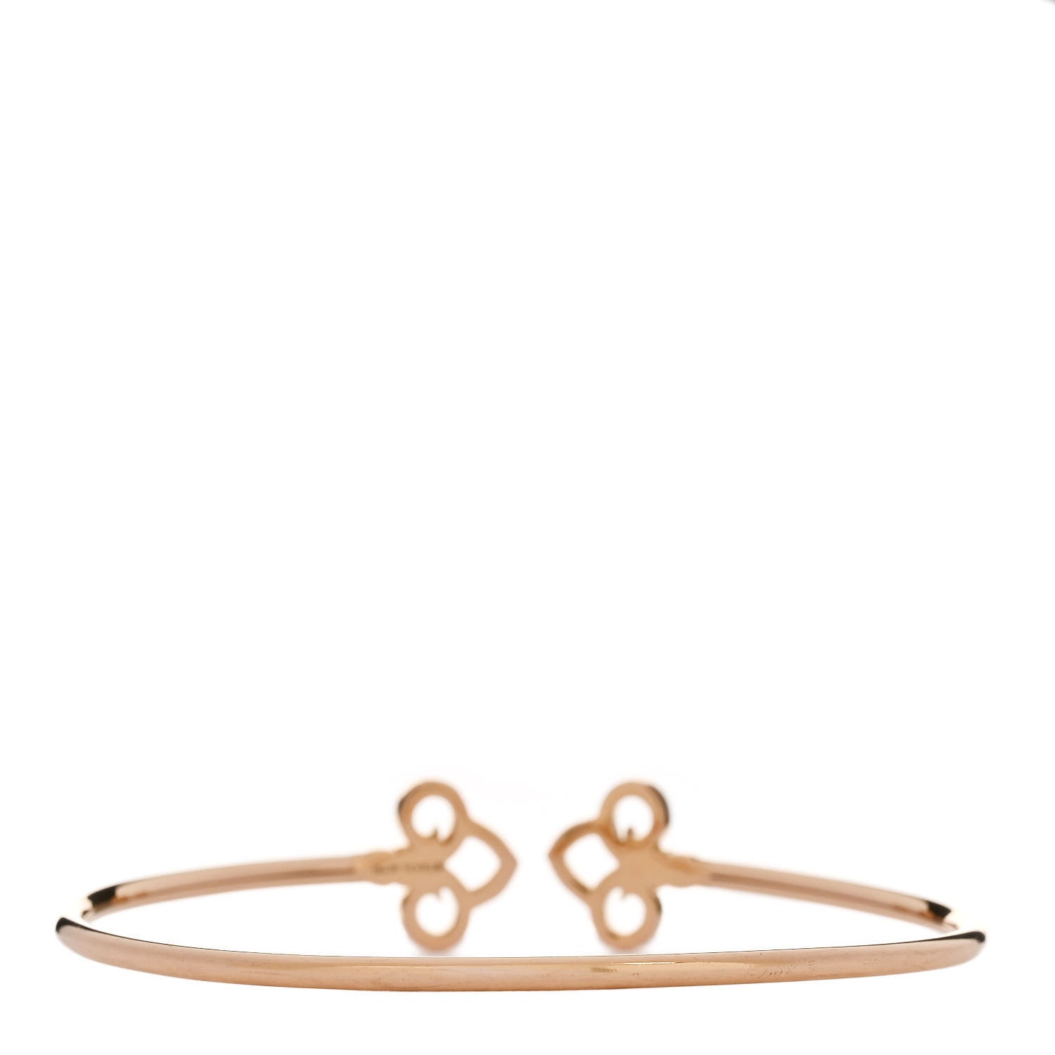 Tiffany 18K Rose Gold Diamond Fleur De Lis Wire Bracelet 2 of 3