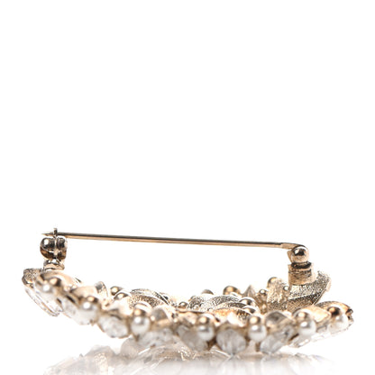 Chanel Crystal Pearl CC Brooch Gold 5 of 6