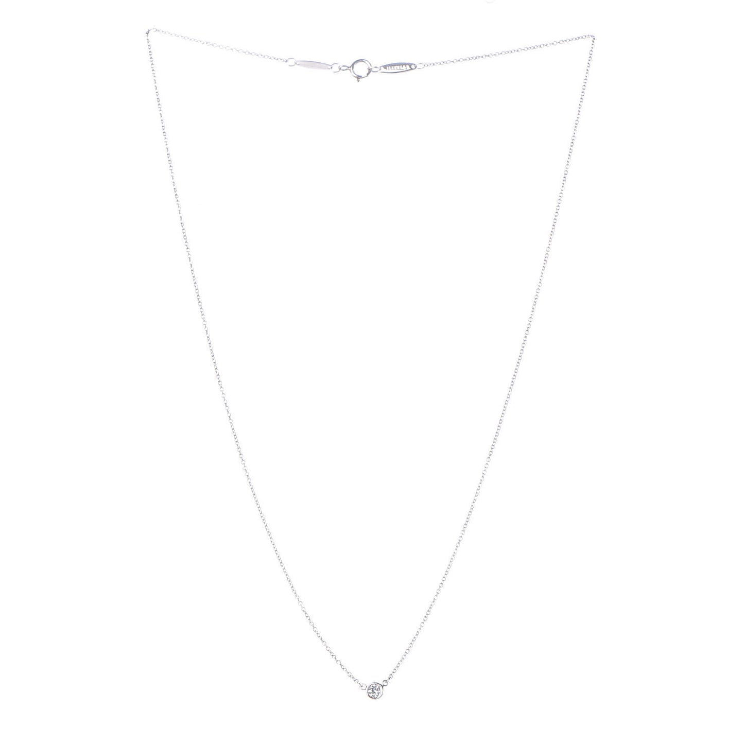 Platinum Diamond .08ct Elsa Peretti Diamonds by the Yard Pendant Necklace