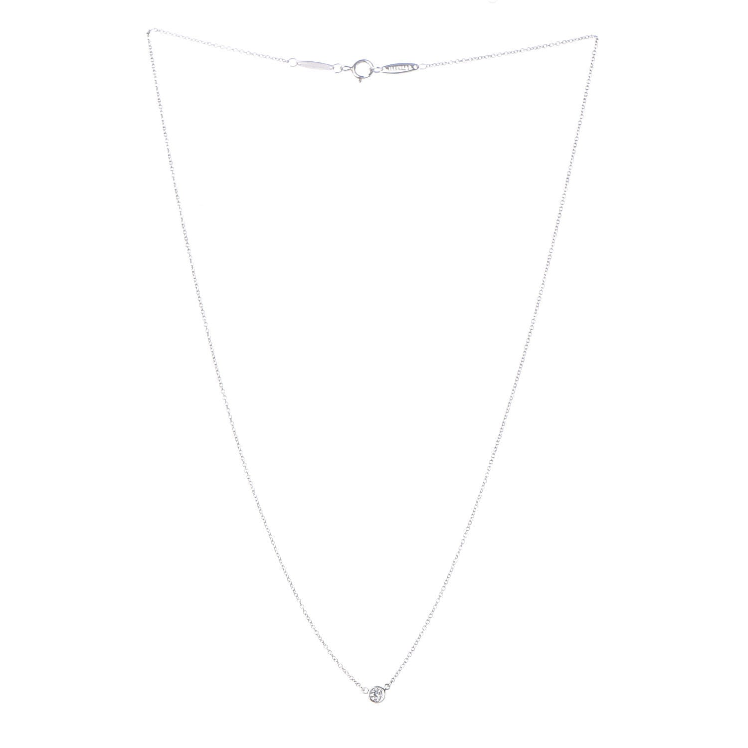 Tiffany Platinum Diamond .08ct Elsa Peretti Diamonds by the Yard Pendant Necklace 3 of 6