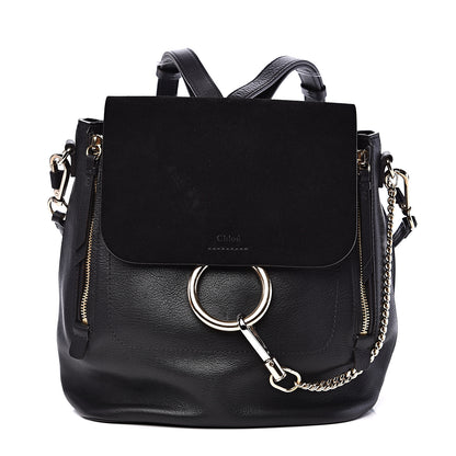 Chloe Suede Calfskin Medium Faye Backpack Black 1 of 14