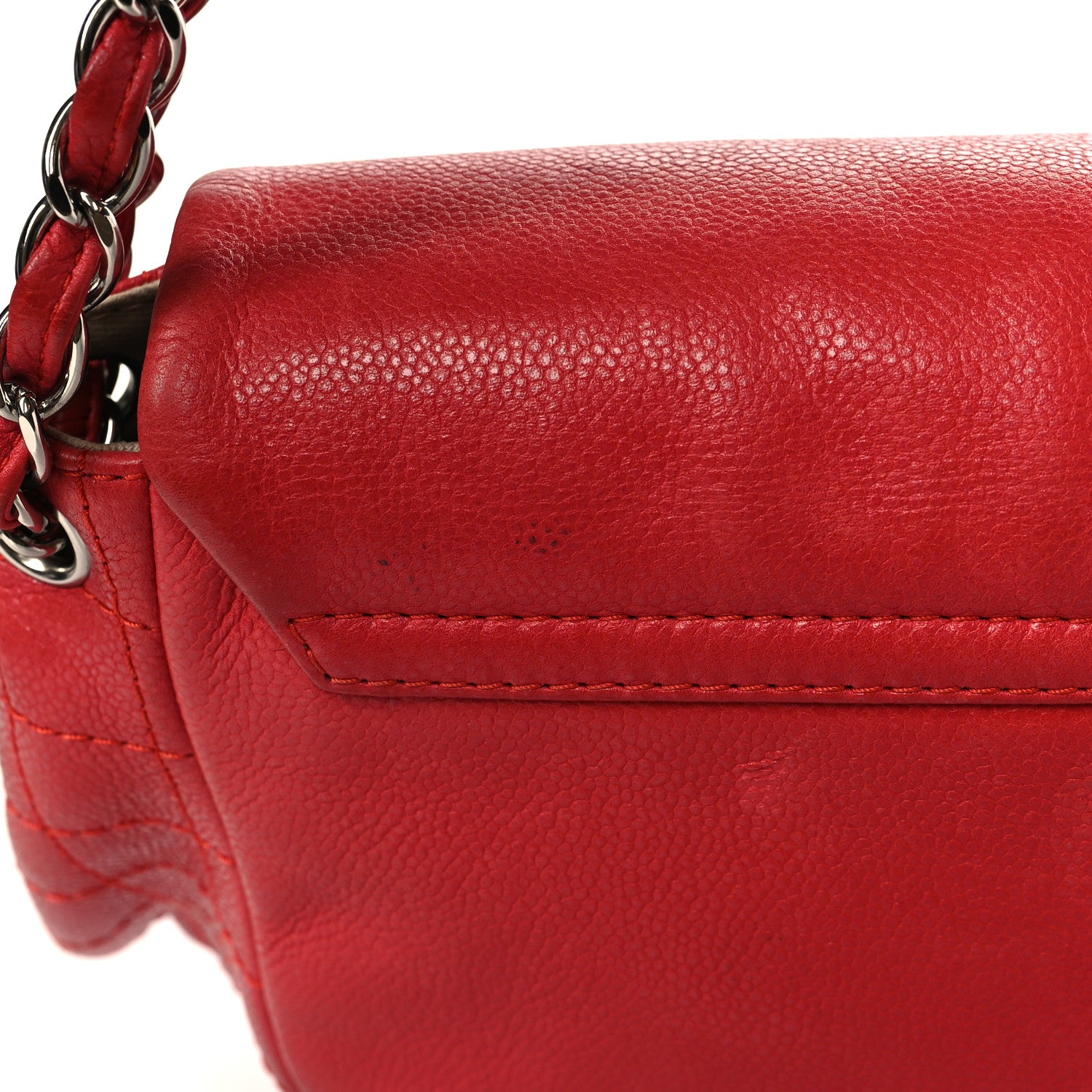 Chanel Caviar Half Moon Flap Red 15 of 16