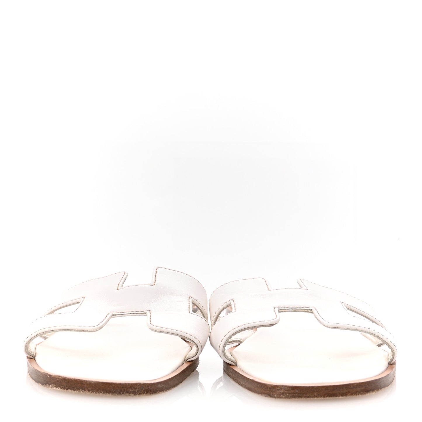 Box Calfskin Oran Sandals 37 White