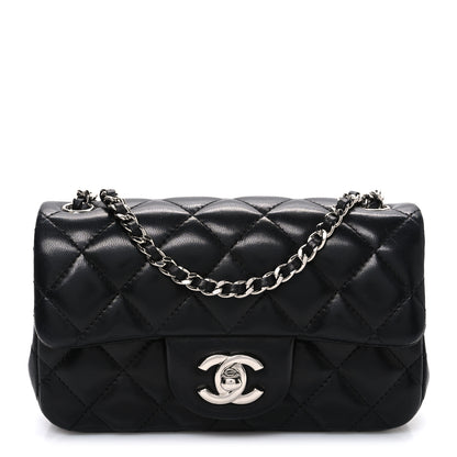 Chanel Lambskin Quilted Extra Mini Rectangular Flap Black 1 of 10