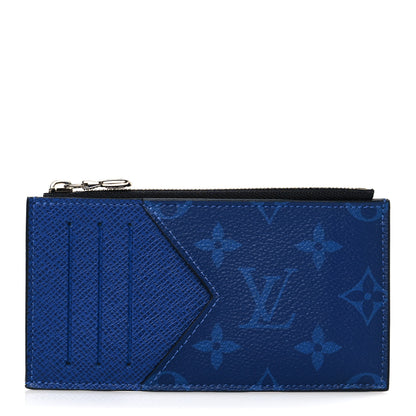 Louis Vuitton Monogram Taiga Coin Card Holder Cobalt 1 of 10
