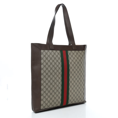 Gucci GG Supreme Monogram Web Large Ophidia Vertical Shopping Tote Brown 3 of 9